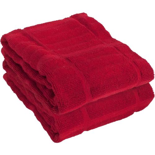 All-Clad Solid Kitchen Towels: Highly Absorbent, Super Soft Long Lasting - 100% Cotton, 17x30 Tea Towels for Cleaning & Drying Dishes, Pans, Glassware, or Countertops, (3-Pack), Chili