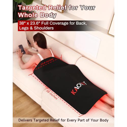 Red Light Therapy Mat for Body 38 x 23.6, 400 LEDs Dual 660nm & 850nm Infrared Medical-Grade TPU Pad for Back, Shoulder & Joint Relief, FSA & HSA Eligible