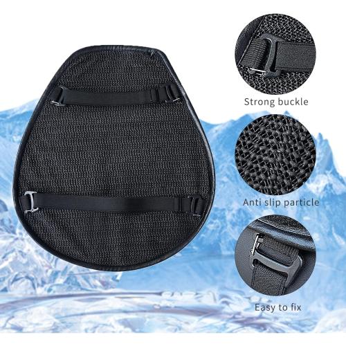 Motorcycle Seat Cushion, Motorcycle Gel Seat Pad with 3D Honeycomb Shock-Absorbing Breathable Seat Cover
