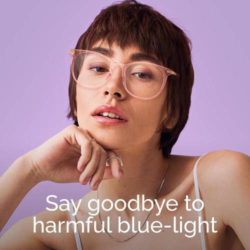 Gaoye Blue Light Blocking Glasses Retro Round - Black & Pink