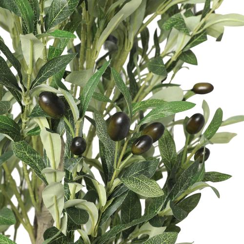 VIAGDO Artificial Olive Tree 6.2ft Tall Fake Potted Olive Silk Tree with Planter Large Faux Olive Branches and Fruits Artificial Tree for Home Office Living Room Decor Indoor, 1728 Leaves