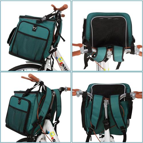 Expandable Foldable Dog Basket Backpack - Safe, Easy Travel Carrier for Small Pets (Green)