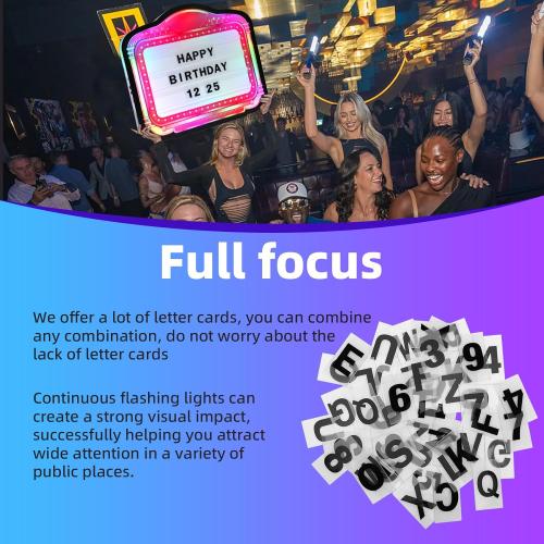 LED Letter Bottle Service Sign with Two Sets of Letters and Numbers that Can Be Freely Edited in Combination, Hand Holding Light Box Sign for Party, Bar & Night Club Birthday Parties