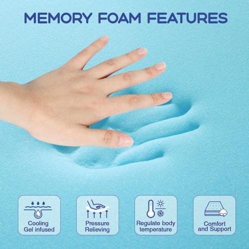 Color White VALUXE Queen Mattress Topper 3 Inch Cooling Gel Memory Foam, CertiPUR-US Certified Topper & Pad for Back Pain Relief, Soft Breathable Bedding with Pressure Relief