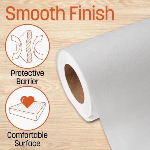 Caring Headrest Exam Table Paper, Smooth, 8.5 x 225, 12 Rolls/Case, Disposable Medical Table Paper for Chiropractors, Massage Therapists & Physical Therapy Offices, Hygienic Surface Protection