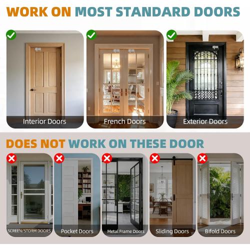Adjustable Child Safety Door Top Lock with Ergonomic Grip, 2MM Thick Solid Steel Child Proof Door Top Lock for Interior Exterior Doors Easy Sliding Lock Unlock from Both Sides for Kids Safety