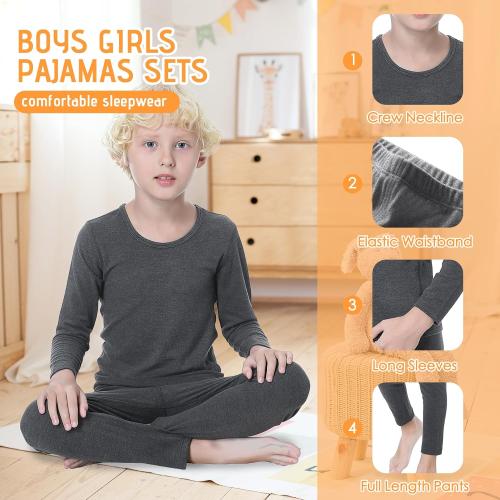 2-T Zando Toddler Thermal Underwear Set for Kids - Winter Base Layer Long Johns for Boys Girls Long Underwear for Skiing 2-6T