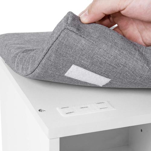 Size 11.8 x 40.9 x 18.9 Inches, Cloud White VASAGLE CUSTOS Collection - Shoe Bench, Storage Bench with Padded Seat, Entryway Bench with 10 Compartments, for Bedroom, Size 11.8 x 40.9 x 18.9 Inches, Cloud White and Dove Gray ULHS010W01