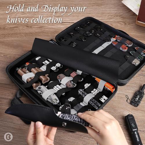 Knife Display Case, Knife Case for 61  Pocket Knives, Knife Collection Case with Portable Shoulder Strap, Knife Storage Items (Box Only)