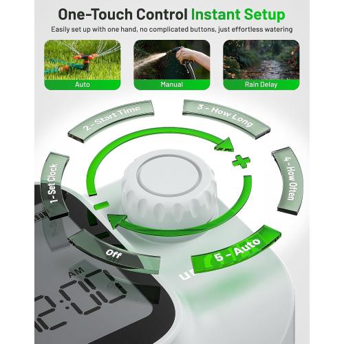 [All-New 2027] Sprinkler Timer with Brass Inlet, Unistyle Programmable Water Timer for Garden Hose, IP55 Waterproof Hose Timers with Manual and Automatic Irrigation Timers Yard Lawn Patio Heavy Duty