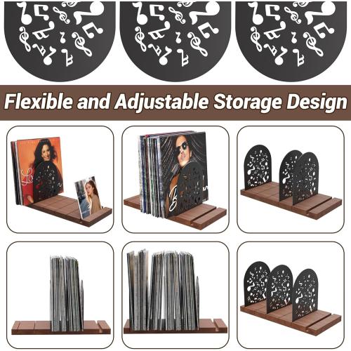 Vinyl Record Storage, Record Holder for 70-100 LP, Solid Pine Wood Vinyl Holder Record Stand, Sturdy Organizer Display Shelf for Collectibles, Album Covers, Magazine File, Books, Picture Ledge, Decor