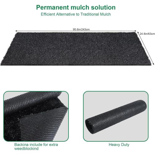 2 Pack Imitation Grass Design Recycled Rubber Mulch,Each Piece 8' x 2'，Rubber Mulch for Landscaping，Walkway pavers，Black Mulch for Landscaping