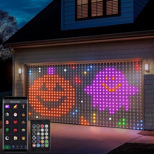 Smart Curtain Lights 20Ft x 10Ft, 800 LED Curtain String Lights with App Remote Color Changing Window Fairy Light Music Sync Dynamic DIY for Indoor Outdoor Backdrop Wall Decor