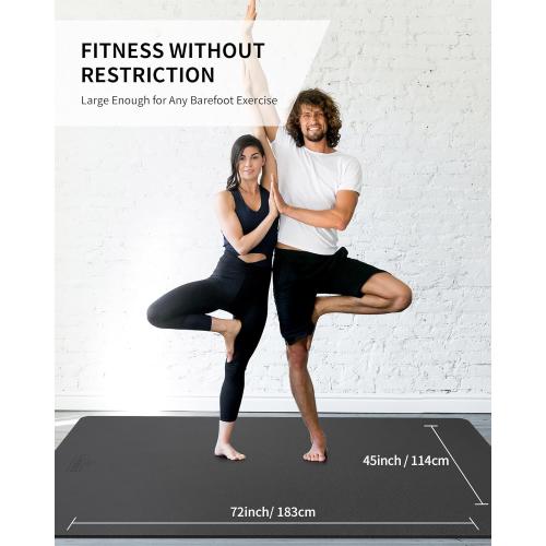 CAMBIVO Yoga Mat 72 x 48 Large Workout Mat for Home Gym Flooring | 6mm-12mm (0.24-0.48) Extra Thick Exercise Mat for Apartment Fitness | High-Density TPE Cushioning for Joint Protection‼️light dirt‼️
