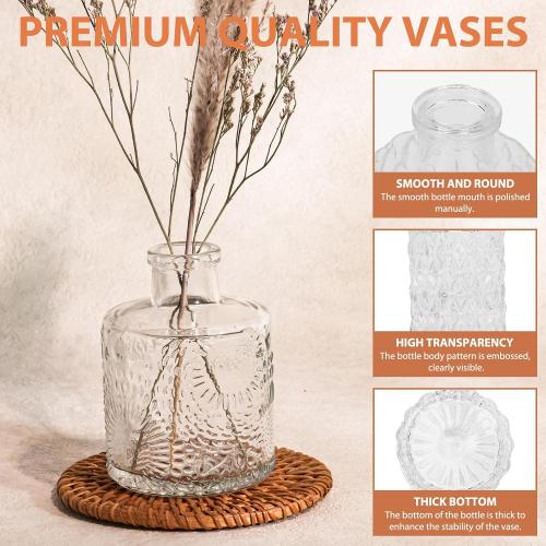 Fixwal 36pcs Glass Bud Vase Bulk Set, Clear Small Glass Vases for Flowers