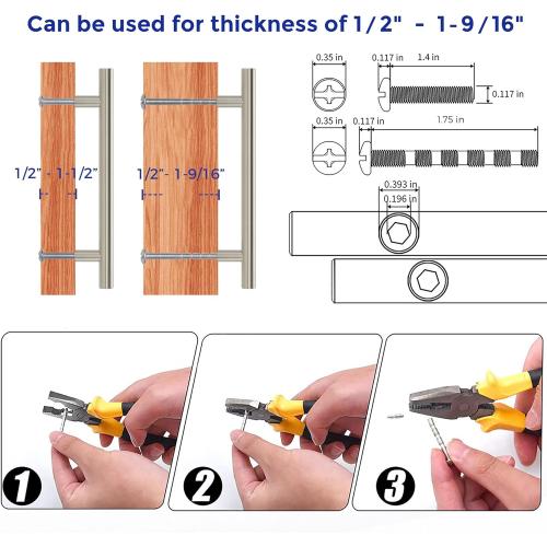 30 Pack | Cabinet Pulls Brushed Nickel Stainless Steel Kitchen Drawer Pulls Cabinet Handles Hole Center with Mounting Template