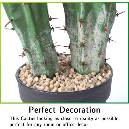 Size 25 Artificial Cactus Fake Big Cactus 25 Inch Faux Cacti Plants for Home Garden Office Store Decoration