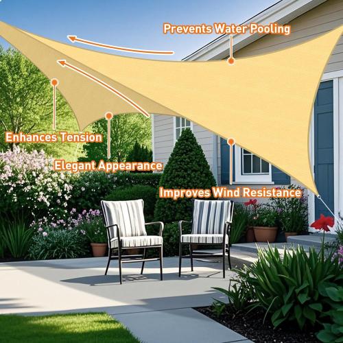 Artpuch Rectangular Breathable UV Block Sun Shade Sail Outdoor Covering Cloth for Deck, Backyard, 16'X20', Sand (Customized Available)