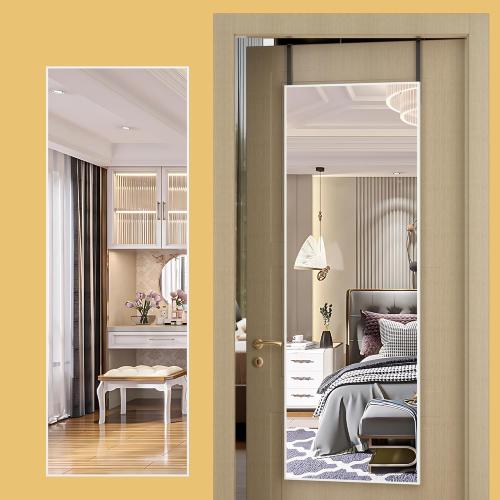 Hasipu Door Mirror Full Length, 51 x 16 Inch Full Body Wall Mirror Over The Door Hanging Mirror for Bedroom, Living Room, Cloakroom