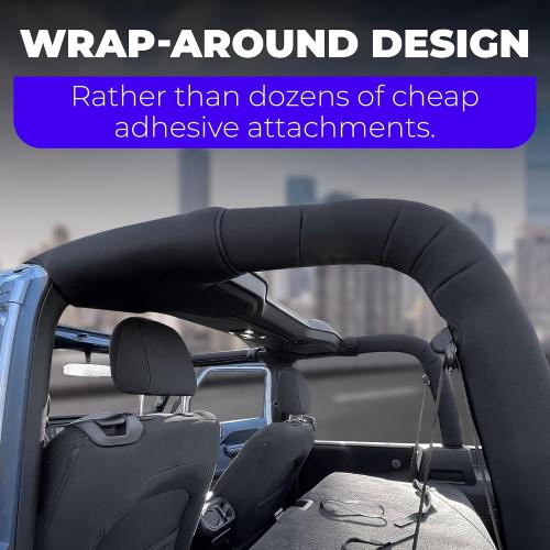 Roll Bar Cover Set Compatible with Jeep Wrangler JL Unlimited 4-Door JLU 2018-2023 (NOT 2024-2025) - Black