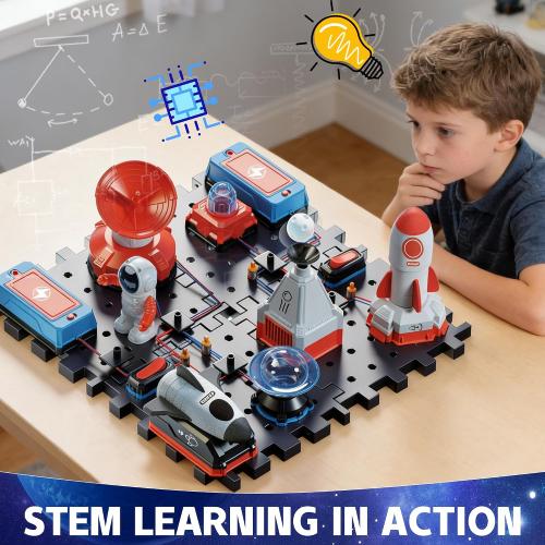 STEM Circuit Kit for Kids Ages 6 , 35PCS Electronics Kit with 200  Projects, Educational Science Experiment Toy for Boys & Girls, Beginner Electrical Engineering Set for Home & School