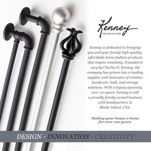 Kenney KN71609 Chelsea Ball End Standard Decorative Window Curtain Rod, 48-86 Adjustable Length, Brushed Nickel Finish, 5/8 Diameter Steel Tube