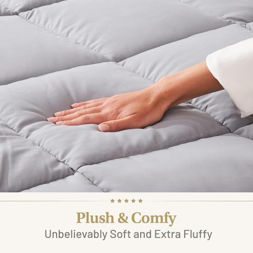 Truth North Gray Comforter twin – Fluffy Down Alternative Duvet Insert, Light Gray Comforter, All-Season Bedding, Hypoallergenic, Machine Washable, Twin Duvet Insert with Corner Loops