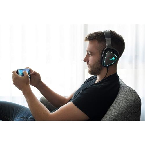 ASUS Gaming Headset ROG DELTA | Headset with Mic and Hi-Res ESS Quad-DAC | Compatible Gaming Headphones for PC, Mac, PS4, Xbox One | Aura Sync RGB Lighting