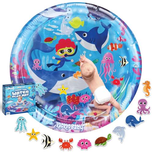 Tummy Time Water Mat for Babies - Xtra Large Sensory Baby Water Mat for Tummy Time & Motor Development - Leak-Proof Water Pad, Durable Infant Water Play Mats for Baby Boys & Girls 3 Months