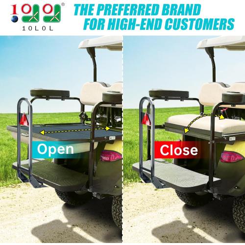 10L0L Golf Cart Rear Seat Grab Bar - Heavy Duty Safety Grab Bar w/Triangle Reflector for Rear Seat Passenger Security, Universal for Yamaha EZGO Club Car
