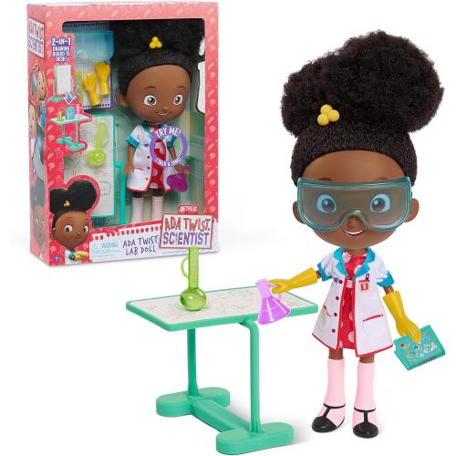 Just Play Ada Twist, Scientist Ada Twist Lab Doll, 12.5 Inch Interactive Doll with Research Lab Accessories, Talks and Sings the ''The Brainstorm Song'', Kids Toys for Ages 3 Up