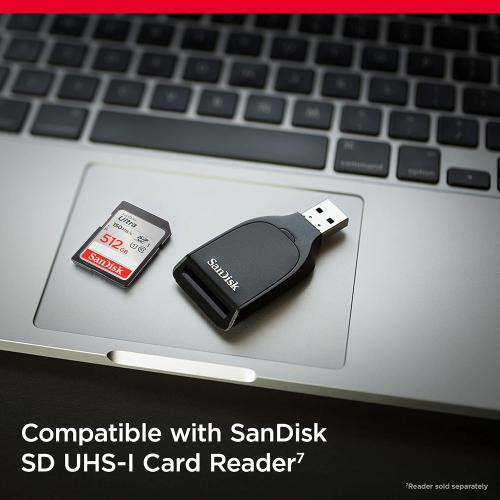 SanDisk 512GB Ultra SDXC UHS-I Memory Card - Up to 150MB/s, C10, U1, Full HD, SD Card - SDSDUNC-512G-GN6IN