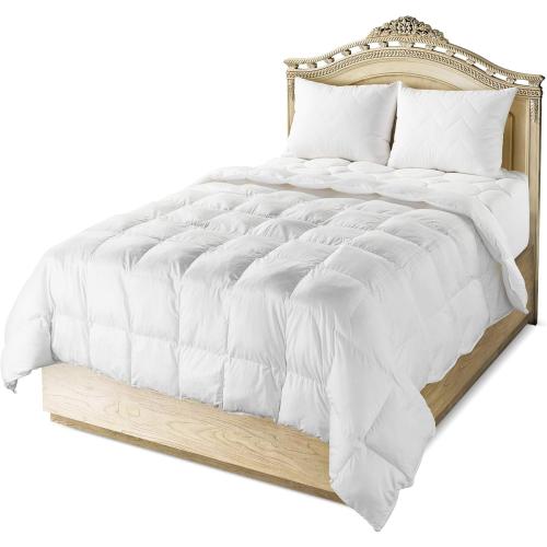 Maxi Down Alternative Bed Comforter 100% Cotton Cover 300 Thread Count, Overfilled Only Quality Fabrics Used Machine Washable - Twin Size 68x86 – White