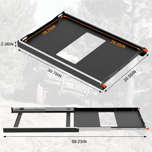 ALL-TOP Fridge Slide (Inner 29.3 x 18.7in) Vehicle Refrigerator Freezer Slider with 4 Buckle Straps, Universal Fit, Max 287 LBS, 3rd Gen