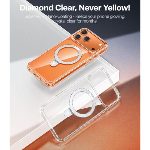 TORRAS for iPhone 17 Pro Case Clear Magnetic Stand, Fit for MagSafe, 6.3