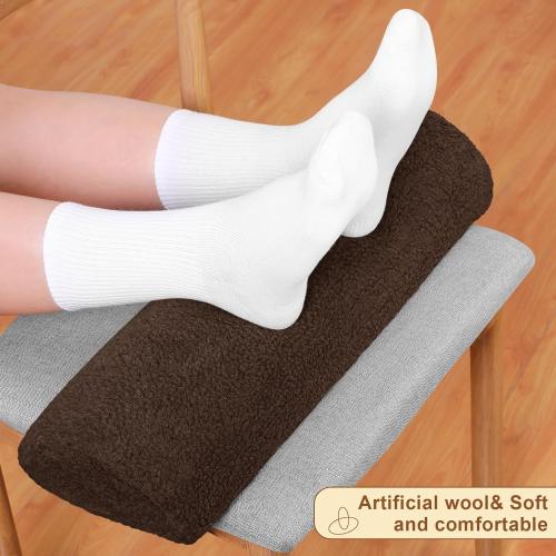Sintuff Recliner Leg Rest Cushion Sofa Footrest Pillow with Cover Half Moon Bolster Pillow Under Knee Pillow for Sleeping On Back Alleviating Pain, 19.7 x 8 x 3.5 Inch (Coffee)