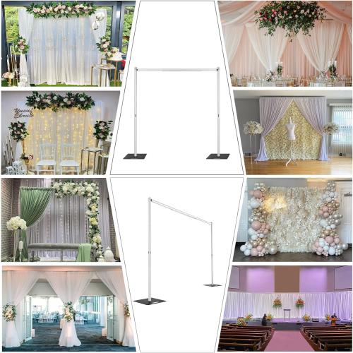 Pipe and Drape Backdrop Stand,8ft x 10ft Backdrop Stand, Adjustable Metal Heavy Duty Wedding Background for Parties Birthday Party Baby Shower Wedding Decorations