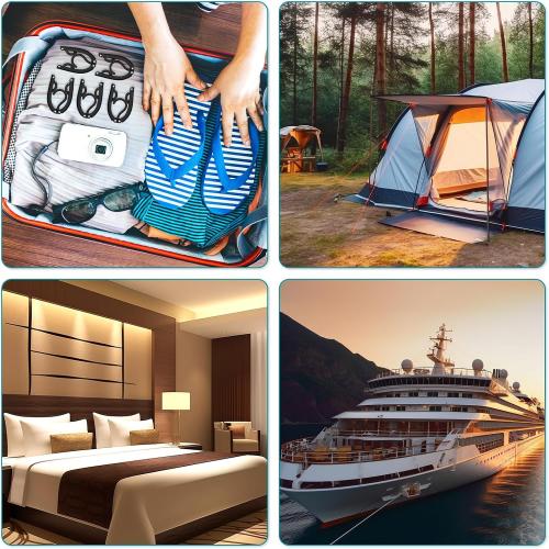 30 Pcs Travel Hangers Portable Foldable Travel Hanger Organizer, Plastic Cruise Essentials Clothes Drying Rack Folding Hangers for Camping Flying RV Europe Vacation Essentials Suitcase, Black