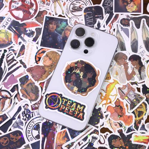 BAMAYSELF 129 Pcs Hungery Cartoon Movie Stickers Pack, Cool Holographic Game Stickers Waterproof Vinyl Glitter Stickers Decal for Teen Adult Girl Water Bottle Skateboard Notebook Phone