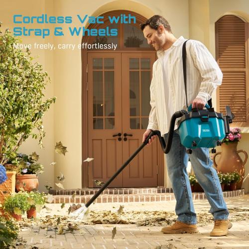 Seesii Cordless Shop Vac Wet and Dry, 2.6 Gallon Small Shop Vac with Accessory Storage Holder, 2 x 4.0Ah Batteries, 3-in-1 Wet Dry Vacuum with HEPA Filter, Strap, Ideal for Garage, Car, Workshop