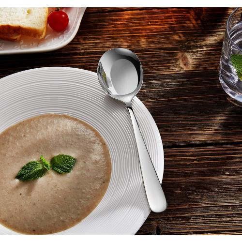 KEAWELL Premium 7 Louise Soup Spoons, 18/10 Stainless Steel, Dishwasher Safe (4)