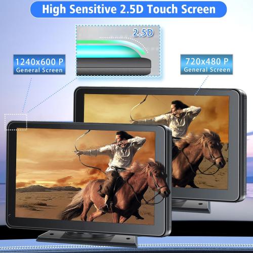 Portable Wireless with Apple CarPlay and Android Auto Screen for Car, 7 HD Touch Screen Car Stereo with Mirror Link, Bluetooth 5.2, Backup Camera, AUX,FM Transmitter for All Vehicle