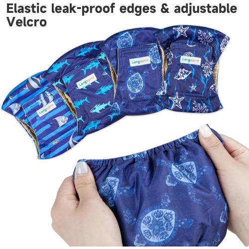 Male Dogs Diapers Belly Bands(4Pack), Washable Reusable Male Boy Doggy Wraps Panties for Doggie Puppy Pooping Potty Training Incontinence Marking Pañal para Perro X-Large