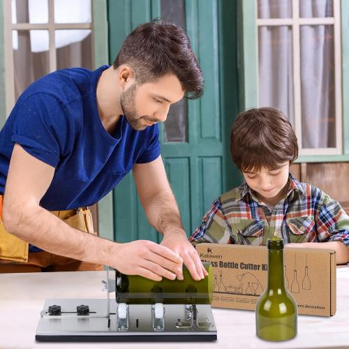 Kalawen Glass Bottle Cutter, Upgrade Bottle Cutter & Glass Cutter Kit for Bottles, Wine Glass Bottle Cutter Tool to Cut Bottles Wine Beer Liquor Whiskey Champagne (Only for Round Bottles)