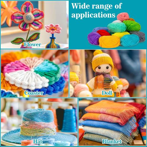 MAQIHAN 15x20g Acrylic Yarn for Crocheting - Soft Knitting Yarn for Crafts Multicolor Skeins for Crocheting DIY Bulk for Handicraft Knitting Scarves Ideal Gift for Beginners Adults