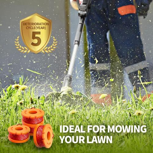 Eventronic 15 Pack WA0010 Replacement Trimmer Line Spool Compatible with Worx, 120ft .065 inch, Compatible with Worx String Trimmers (12 Line spools 3 Cap)