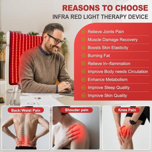Pedete Red Light Therapy Mat for Body, 39''x24'' Large Infrared Light Therapy Pad with Timer, Birthday Mothers Day Gifts for Women Men, 660nm&850nm for Back Shoulder Joint Full Body with Storage Bag