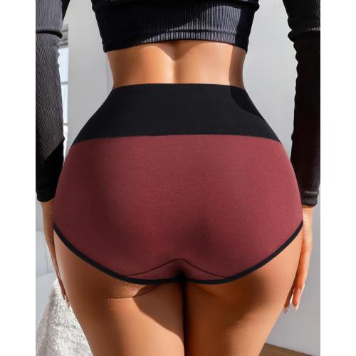 High Waisted Cotton Underwear for Women Postpartum Stretch Breathable Panties Ladies Full Coverage Briefs 5 Pack