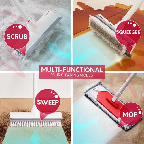 Collapsible Mop and Bucket Set with Wringer, Heavy Duty Scrub Brush, Foldable Mop and Broom for Home, Indoor or Outdoor Cleaning, Patio, Deck, RV, Concrete, and Floor Care by Bettaclean