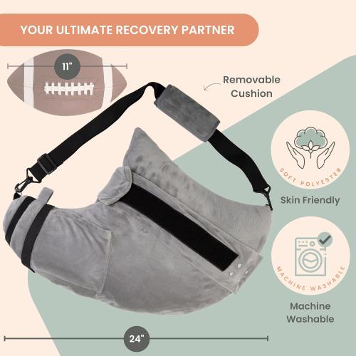 MOYOAMA Post Shoulder Surgery Pillow for Sleeping – Left/Right Arm Support with Adjustable Straps & Custom Firmness for Restful Recovery – Rotator Cuff, Bursitis, & Frozen Shoulder Pillow Post Surgery